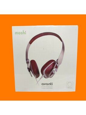 Moshi Avanti On-Ear Headphones Red & Silver Rails Noise-Isolating Fit 40 mm Driv